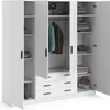 Spell Kleiderschrank B183 cm 4 Türen und 3 Schubladen weiß. Produktbild-Vorschau 7