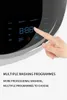 A close-up of a washing machine control panel with a finger touching the screen, accompanied by marketing text. Anteprima dell’immagine prodotto