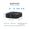 A diagram showing the dimensions and labeled features of a BLUETTI X20 power bank. Produktbild-Vorschau