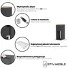 Collage of images and text detailing features of a piece of furniture. Podgląd zdjęcia produktu