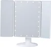 A white LED cosmetic mirror with a stand is shown against a white background. Produktbild-Vorschau