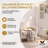MONZANA® Lampadaire avec liseuse Noir 175 cm Réglable E27 Voir les images du produit 2