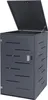 A dark gray metal trash can enclosure with the lid open, shown against a white background. Podgląd zdjęcia produktu