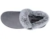 A top-down view of a gray SKECHERS slipper with faux fur lining. Produktbild-Vorschau