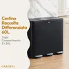 CASABEL Pattumiera, 3x20L, nero, acciaio inox, Anteprima dell’immagine prodotto 2