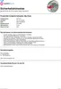 A safety information sheet for a product, with a small image of the product packaging in the top right corner. Produktbild-Vorschau