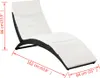 vidaXL Skladacie lehátko s vankúšom Poly Rattan Black Náhľad obrázku produktu 7