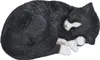 Figurine de jardin Décoration chat endormi noir Voir les images du produit 3