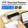 A desk scene with two portable thermal printers, a smartphone, and a laptop, demonstrating connectivity and printing. Náhľad obrázku produktu