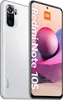 A white Xiaomi Redmi Note 10S smartphone is shown from two angles, with the screen displaying marketing graphics. Podgląd zdjęcia produktu