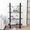 vidaXL Regál na knihy 4 přihrádky šedý 80x30x140 cm výrobek Náhled obrázku produktu 3