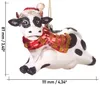 BRUBAKER Vache boule de Noël en verre avec bonnet de Noël Voir les images du produit 5
