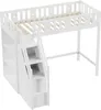 MODFU Hochbett 90x200cm mit Rausfallschutz, Etagenbett Produktbild-Vorschau 4