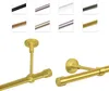 A collage showing different finishes of a curtain rod and close-ups of the rod's mounting hardware. Anteprima dell’immagine prodotto