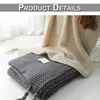 Quasten Gestrickte Decke Weiche Warme Strickdecke Produktbild-Vorschau 5