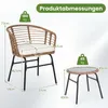 COSTWAY 3-tlg. Gartenmöbel Set Polyrattan, Bistroset für 2 Produktbild-Vorschau 3