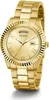 A gold-colored Guess watch with a metal band, Roman numerals, and a day/date display. Anteprima dell’immagine prodotto