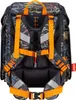 The back of a backpack with straps and buckles. Voir les images du produit
