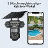 3-Linsen Solar Überwachungskamera Aussen Full HD, Kabellose Produktbild-Vorschau 2