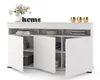 Große Kommode Fernsehschrank LUNA 3D Weiß Matt/Weiß Matt Produktbild-Vorschau 3