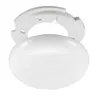 A white, ovular-shaped light cover with a white mounting bracket is shown against a white background. Produktbild-Vorschau