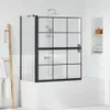 vidaXL Paroi de douche noire et transparente 100 x 68 x 128 Voir les images du produit 2