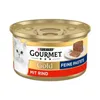 A can of Purina Gourmet Gold cat food with beef flavor. Podgląd zdjęcia produktu