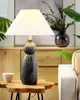 BELIANI Stolní lampa tmavě modrá keramický podstavec bílé Náhled obrázku produktu 2