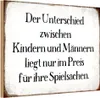 vianmo Holzschild 12x18 cm Unterschied Kinder Männer Spruch Produktbild-Vorschau 1