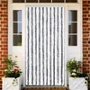 vidaXL Rideau moustiquaire gris et blanc 90x220 cm chenille Voir les images du produit 2