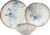 A set of three ceramic dishes with a blue abstract design and a gray rim, arranged on a white background. Produktbild-Vorschau