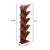 A tall, narrow bookshelf with a tree-like design, shown against a white background with dimensions indicated. Podgląd zdjęcia produktu