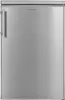 A front view of a silver refrigerator. Produktbild-Vorschau