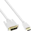 InLine® HDMI-DVI Kabel, weiß / gold, HDMI Stecker auf DVI Produktbild-Vorschau 3