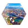 DEQORI Glasbild Echtglas 55x48 cm 'Blick über Luzern' Produktbild-Vorschau 1