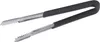 A pair of kitchen tongs with serrated edges and black handles, isolated on a white background. Produktbild-Vorschau