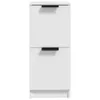 A white two-drawer cabinet with black handles. Produktbild-Vorschau