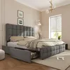 Letto imbottito Flieks 140x200cm con cassetti e rete a Anteprima dell’immagine prodotto 3