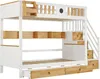 Lit superposé Sweiko, Riche espace de rangement, Cadre en Voir les images du produit 12
