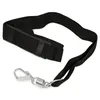 A black strap with a metal clasp and spring, lying on a white background. Produktbild-Vorschau