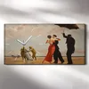 Wanduhr Uhr Wandbild Leinwand Geräuschlos 60x30 Vettriano Produktbild-Vorschau 2