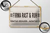 Blechschild Spruch 18x12cm Firma Rast & Ruh Nachmittags zu Produktbild-Vorschau 2