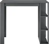 A dark gray bar table with three shelves on the right side, shown against a white background. Produktbild-Vorschau