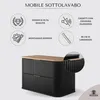 RODAN | Mobile da bagno - 80 CM - Nero opaco - MDF - 2 Anteprima dell’immagine prodotto 3