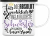 Trendation - Beste Schwester Geschenk Emaille Tasse Emaille Produktbild-Vorschau 1