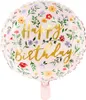 Fóliový balón s motívom kvetov 35 cm okrúhly ružový Náhľad obrázku produktu 1