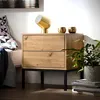 Nachttisch mit 2 Schubladen, Eichenoptik, H 50 cm – LENNY Produktbild-Vorschau 2