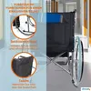 A wheelchair in a hallway, with close-up insets highlighting features. Produktbild-Vorschau