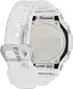 The back of a clear G-Shock watch with a silver buckle. Voir les images du produit