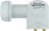 A white satellite LNB device with a circular dish attachment, shown against a white background. Produktbild-Vorschau